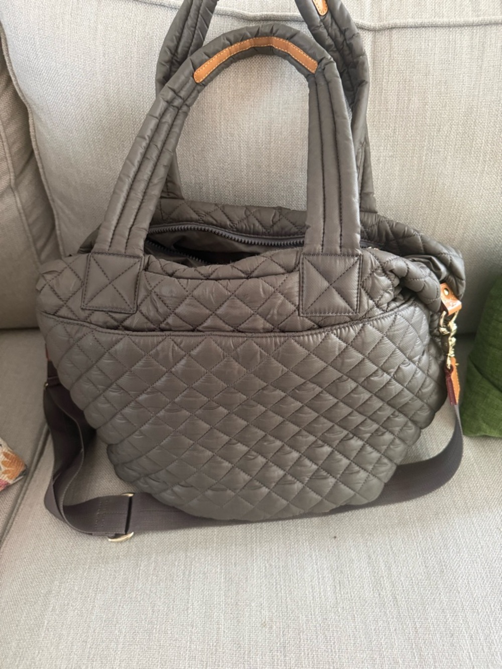 MZ Wallace Quilted Large Metro Tote in Charcoal Gray - Picture 6 of 6